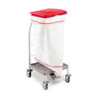 Wäschewagen mit Deckel und Pedal: Ausgestattet mit einem 70-Liter-Beutel